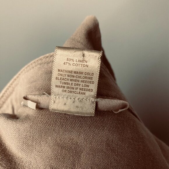 Ann Taylor LOFT Linen Crop Ruffle Full Zip Lightweight Tan Jacket Women's Size S - Picture 7 of 7